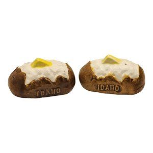 Vintage Idaho Baked Potato with Butter Salt and Pepper Shaker Set Picnic BBQ